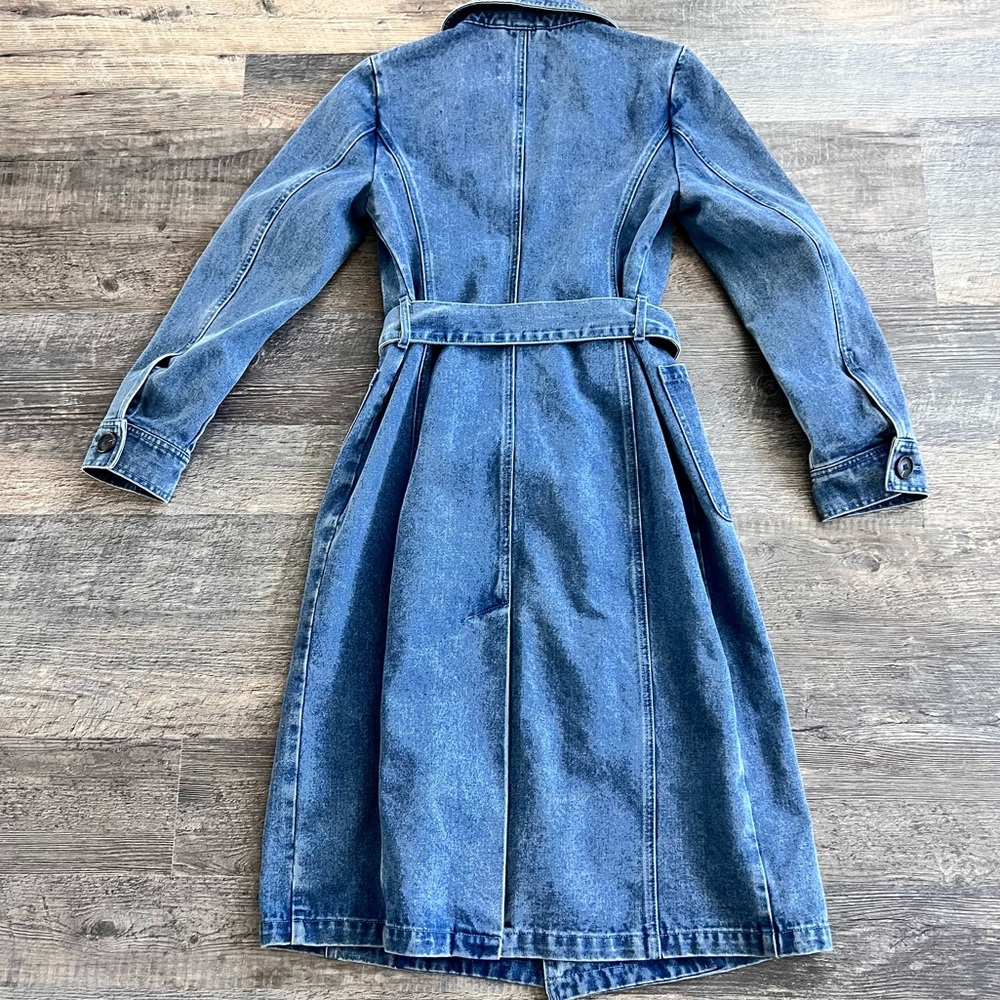 NWOT House of Harlow Denim Trench Coat Size Small - Picture 8 of 8